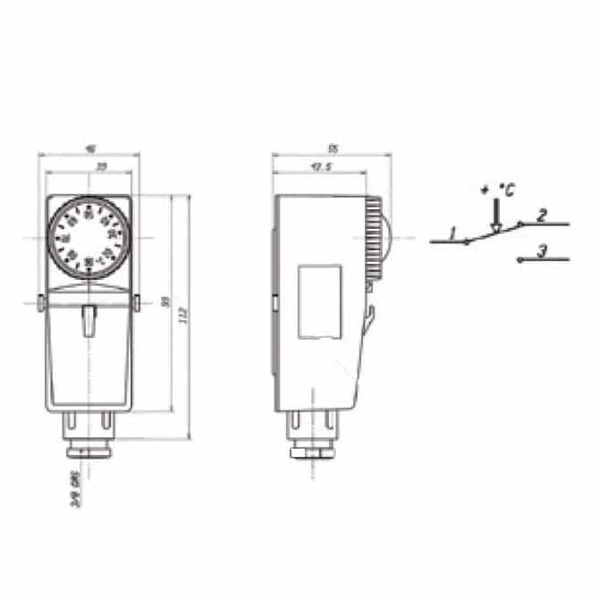 Anlegetemperaturfühler ANTW1-Zeichnung von TiTEC Messtechnik