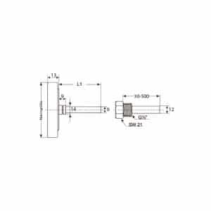 Bimetallthermometer BMT-AX1-Zeichnung von TiTEC Messtechnik