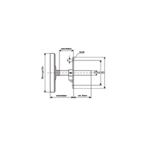 Bimetallthermometer axial BMT-AX4-Zeichnung von TiTEC Messtechnik