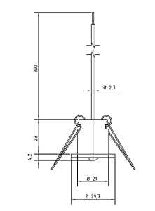 DEBF-Zeichnung Deckeneinbautemperaturfühler TiTEC Messtechnik