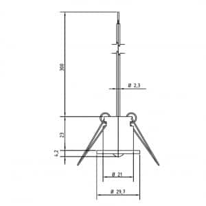 Deckeneinbautemperaturfühler in der Zeichnung von TiTEC Messtechnik