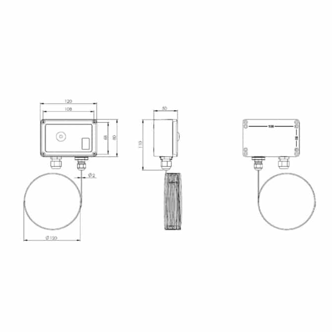 Frostschutzthermostat FSS-Zeichnung von TiTEC Messtechnik