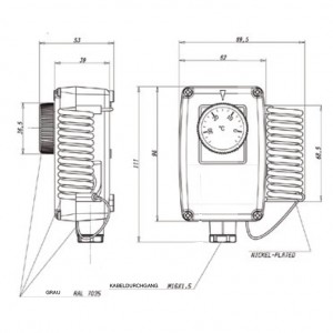 Industrieraumthermostat IRTH1-Zeichnung von TiTEC Messtechnik