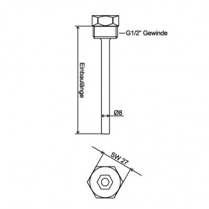 Messing-Klemmverschraubung-Zeichnung von TiTEC Messtechnik