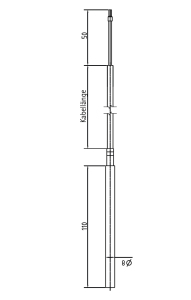Raumpendeltemperaturfühler RPF-Zeichnung von TiTEC Messtechnik