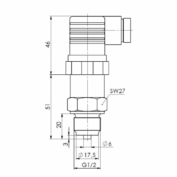 Zeichnung Drucktransmitter von TiTEC_Messtechnik